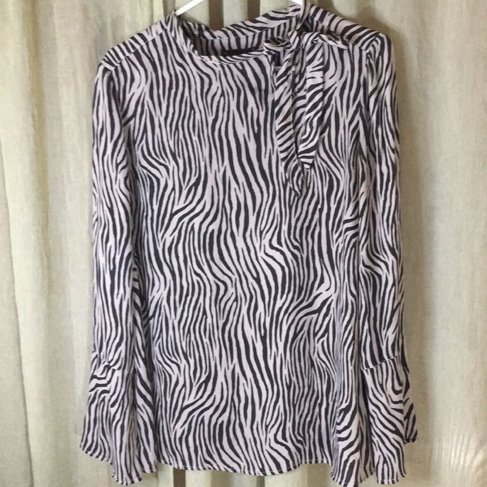 Noir Animal Print Work Blouse